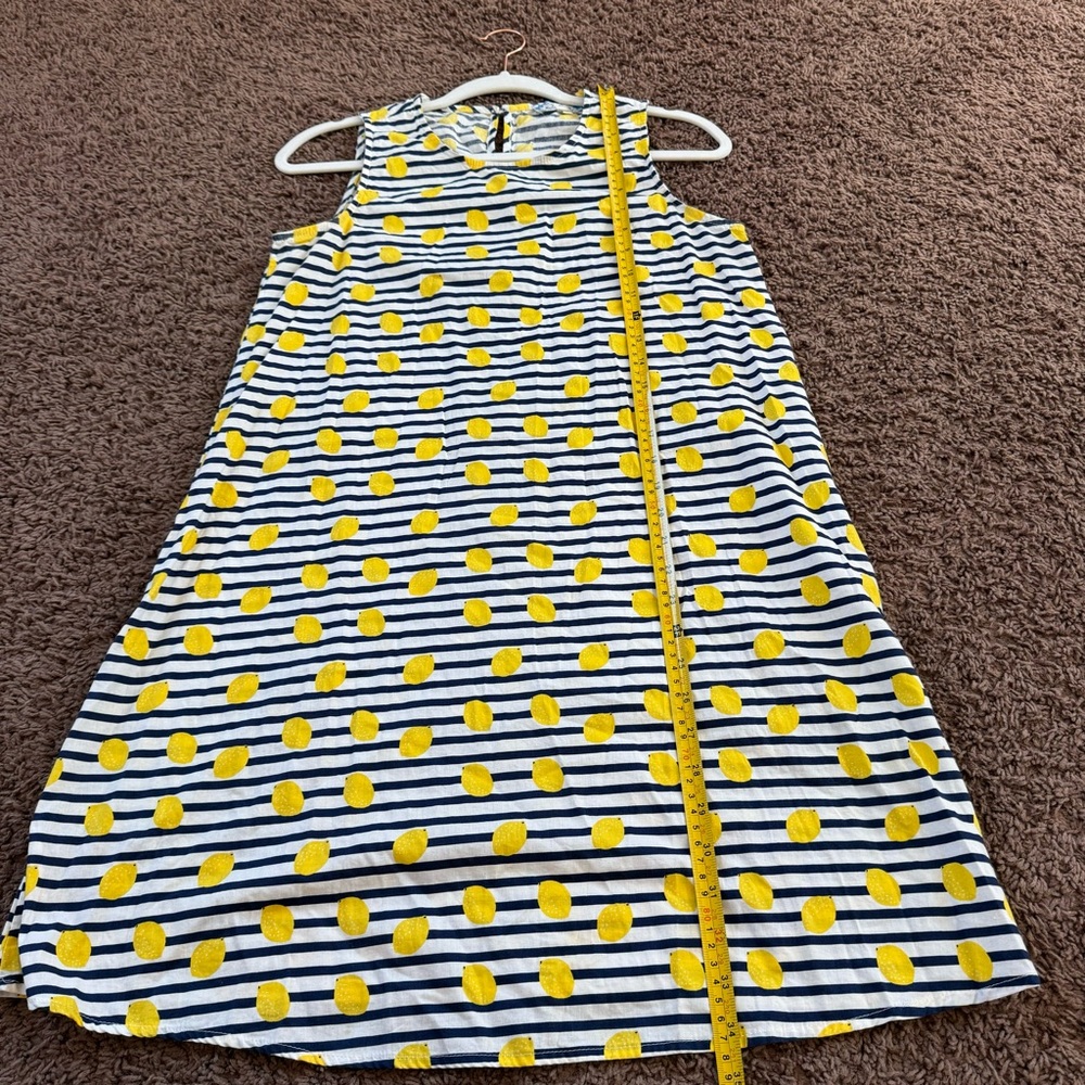 J Gee Lemon Print Sleeveless Shift Sheath Dress A Line 100% Cotton S - Picture 6 of 13